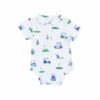 Angel Dear Vintage Golf Carts Blue Bamboo Viscose Polo Bodysuit