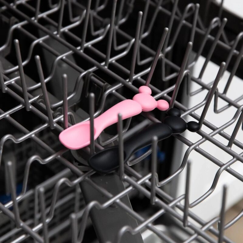 Silicone Dipping Spoons: Minnie Mouse (Black and Pink) made by Bumkins