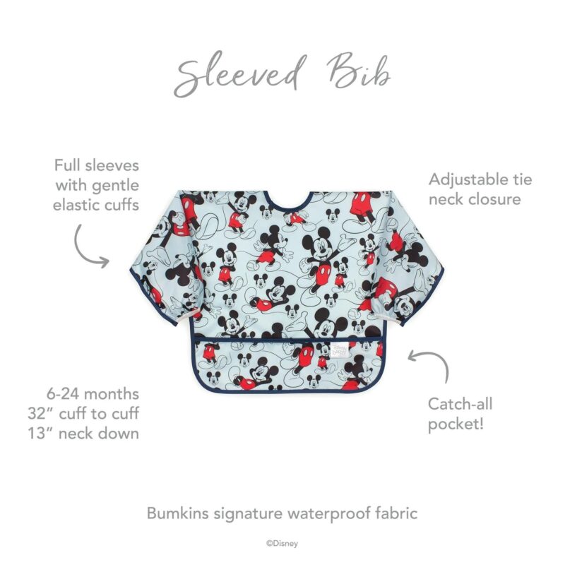 Bumkins Sleeved Bib: Mickey Mouse part of our  collection