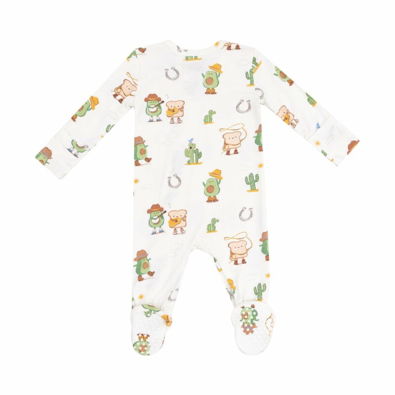 Avocado Toast Western Bamboo Viscose Zipper Footie from Angel Dear