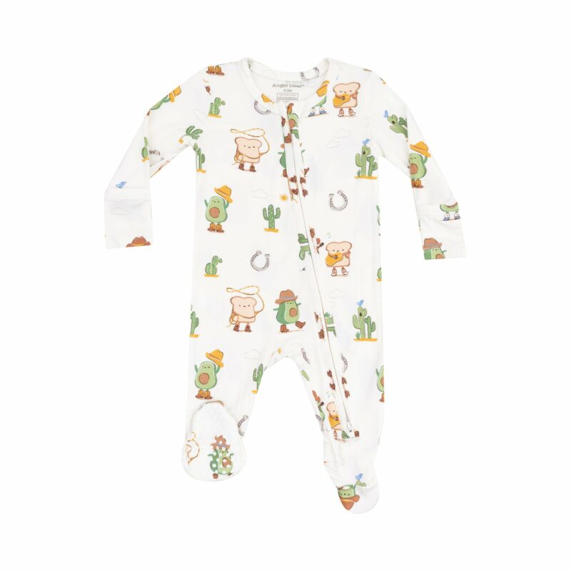 Angel Dear Avocado Toast Western Bamboo Viscose Zipper Footie