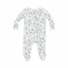 Angel Dear Baby's Breathe Floral Bamboo Viscose Zipper Footie