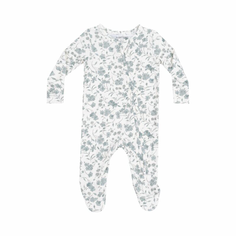 Angel Dear Baby's Breathe Floral Bamboo Viscose Zipper Footie