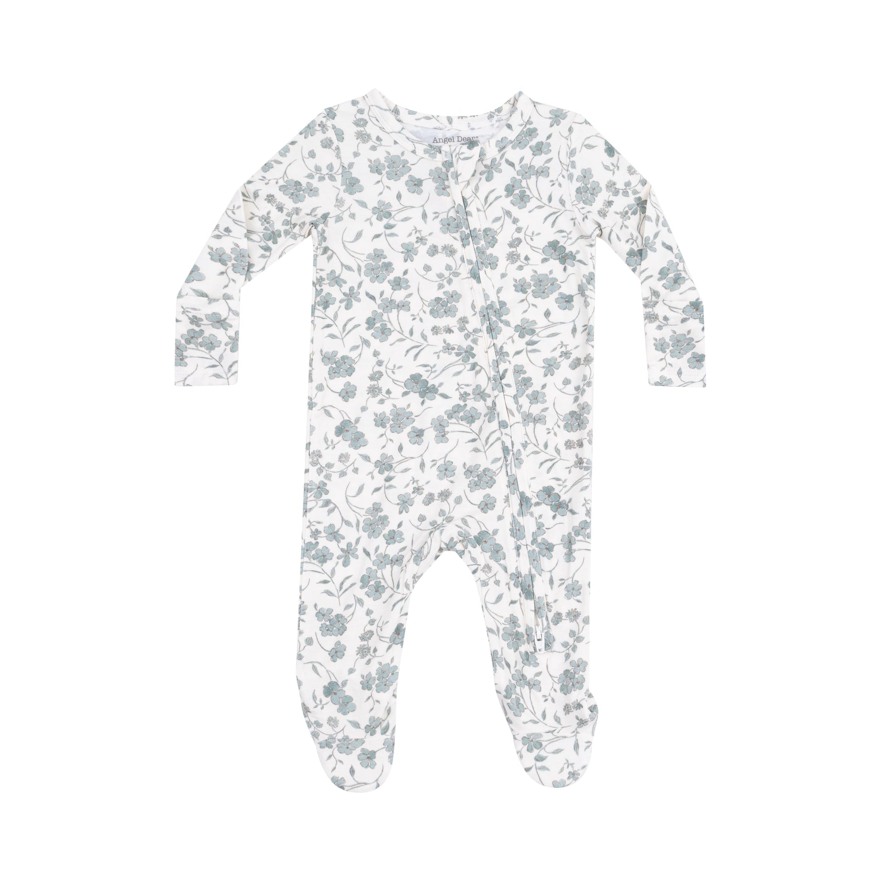 Angel Dear Baby's Breathe Floral Bamboo Viscose Zipper Footie