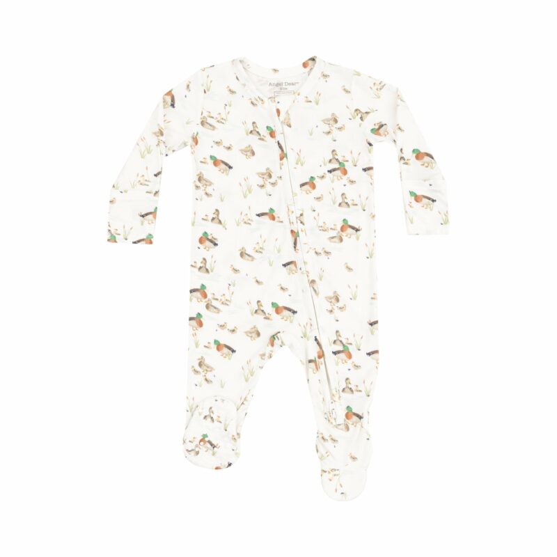 Angel Dear Duckling Families Bamboo Viscose Zipper Footie