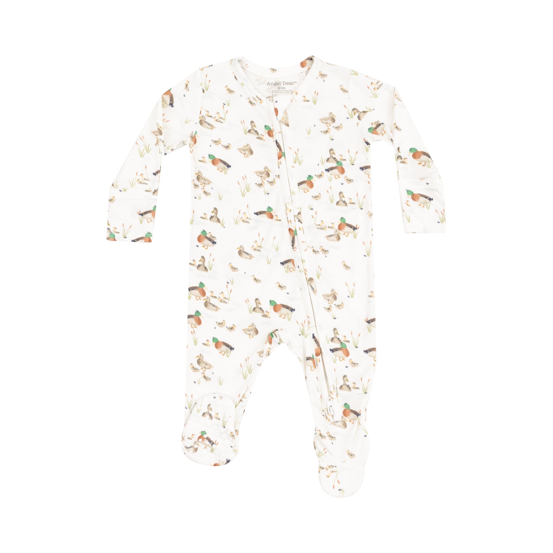 Angel Dear Duckling Families Bamboo Viscose Zipper Footie