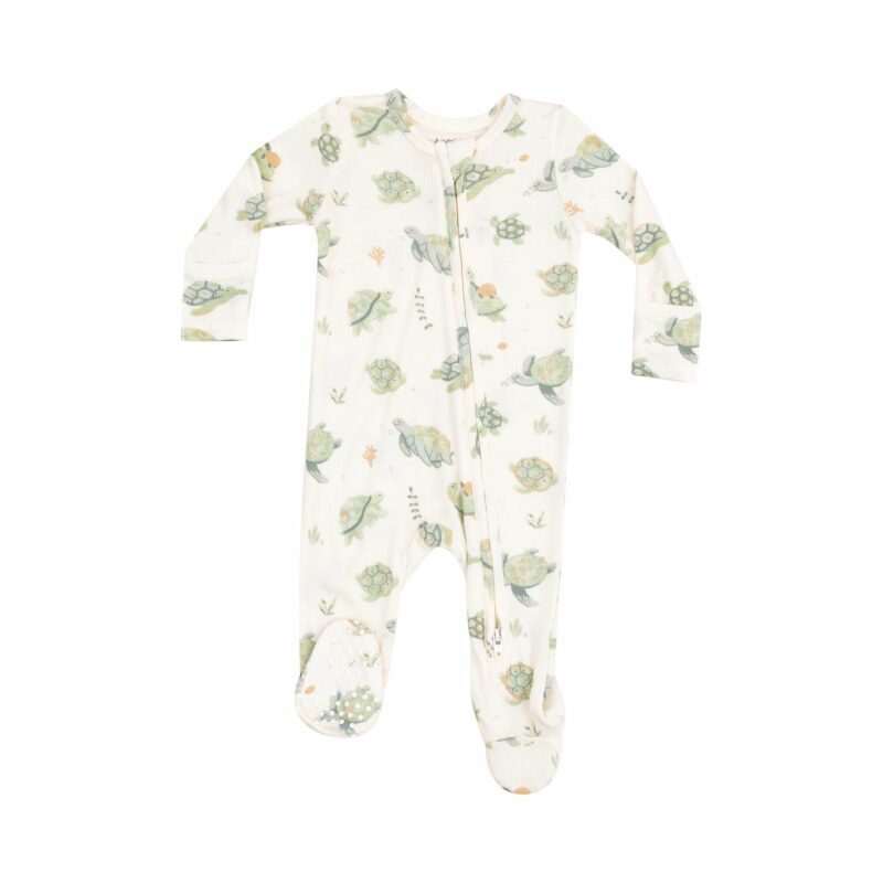 Angel Dear Sea Turtles Bamboo Viscose Zipper Footie