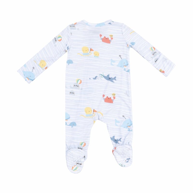 Sea Stripes Bamboo Viscose Zipper Footie from Angel Dear