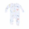 Angel Dear Sea Stripes Bamboo Viscose Zipper Footie