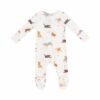 Watercolor Puppies Bamboo Viscose Zipper Footie from Angel Dear