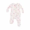 Angel Dear Mermaids Bamboo Viscose Zipper Ruffle Back Footie