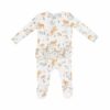Pretty Ponies Bamboo Viscose Zipper Ruffle Back Footie from Angel Dear