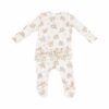 Vintage Rosebuds Bamboo Viscose Zipper Ruffle Back Footie from Angel Dear