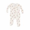 Angel Dear Vintage Rosebuds Bamboo Viscose Zipper Ruffle Back Footie