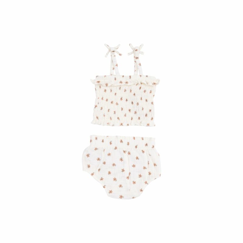 Bitty Blooms Smocked Ruffle Top And Bloomer from Angel Dear