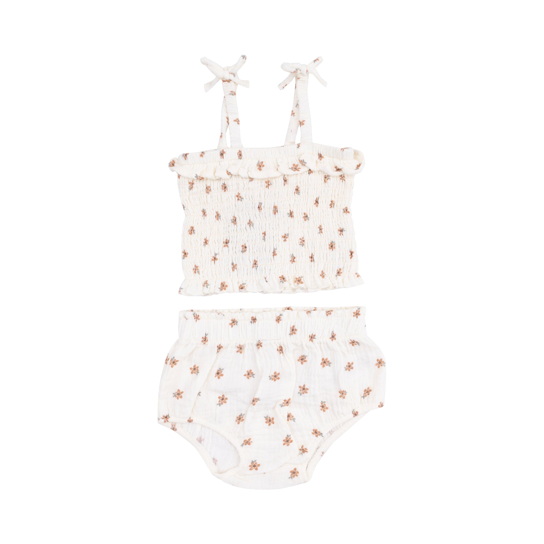 Angel Dear Bitty Blooms Smocked Ruffle Top And Bloomer