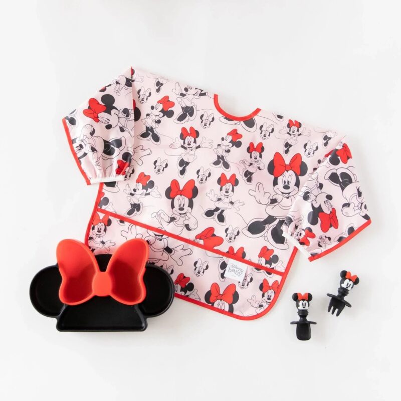 Bumkins Silicone Grip Dish: Minnie Mouse Feeding