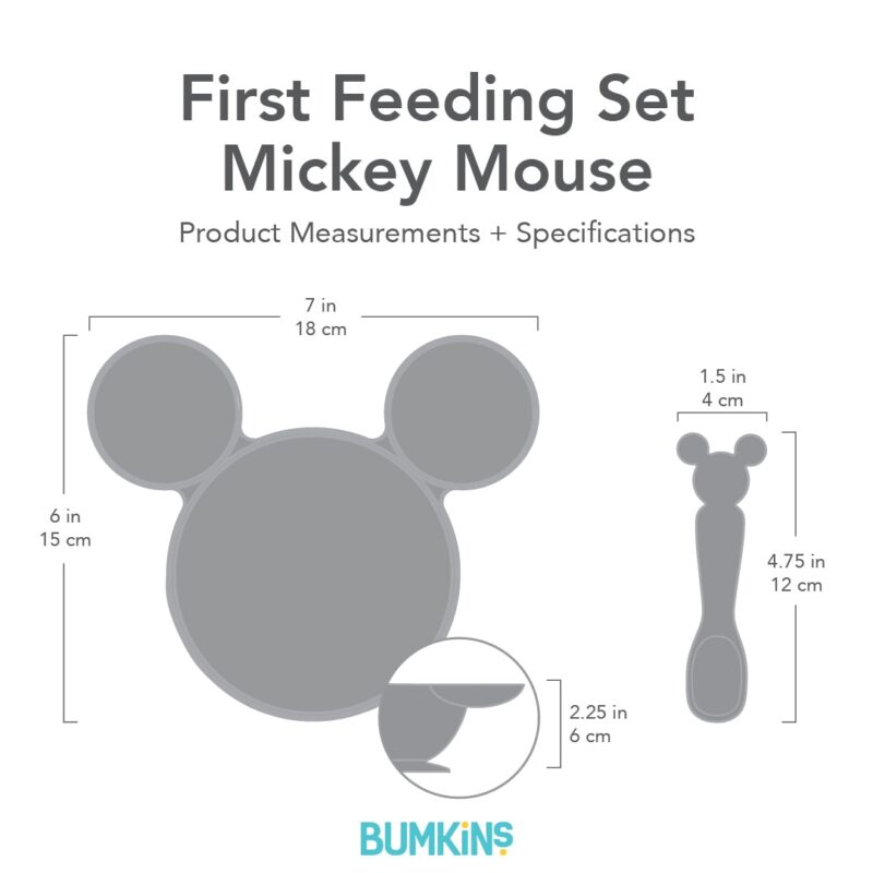 Bumkins Silicone First Feeding Set: Mickey Mouse Classic Black