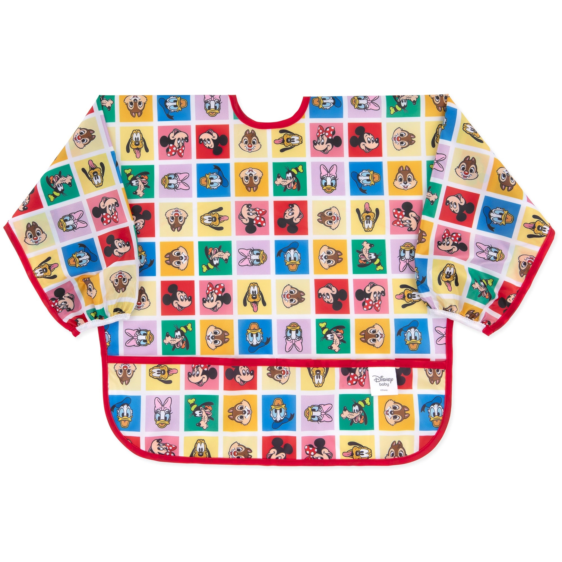 Bumkins Sleeved Bib: Mickey & Friends Check Mates