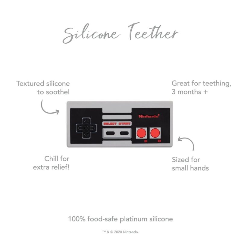 Bumkins Silicone Teether: NES Controller part of our  collection