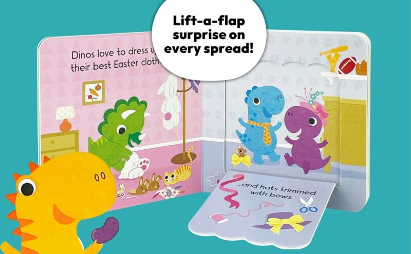 Dinos Love Jelly Beans Easter Lift-a-Flap Board Book from