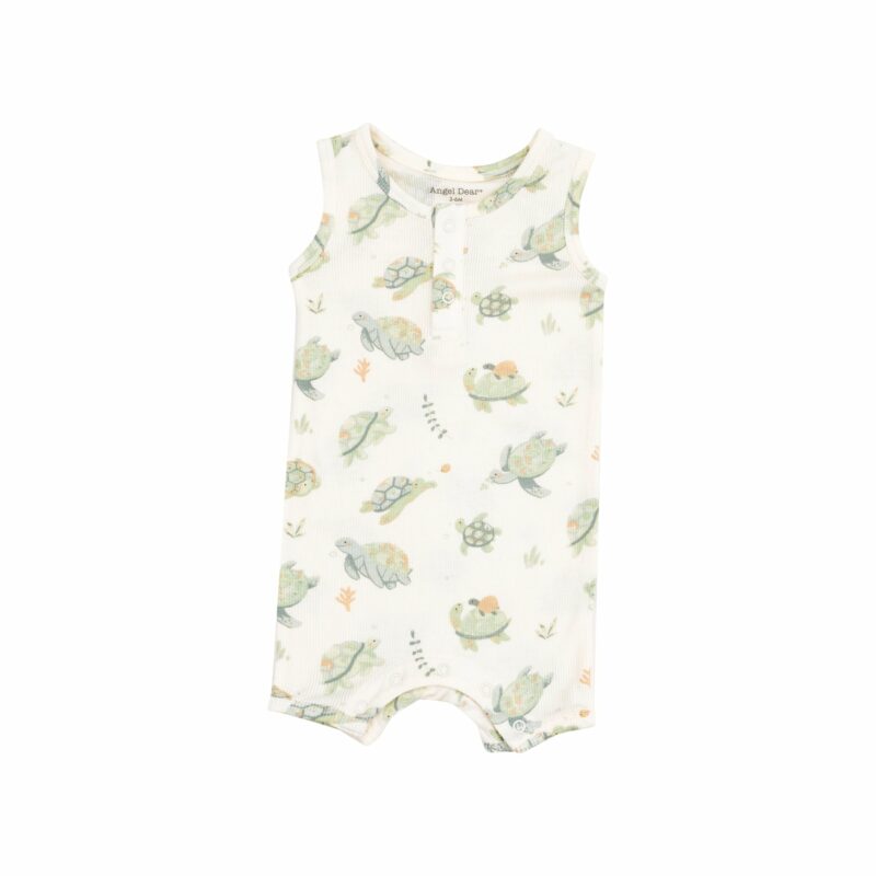 Angel Dear Sea Turtles Bamboo Viscose Sleevless Shortie Romper