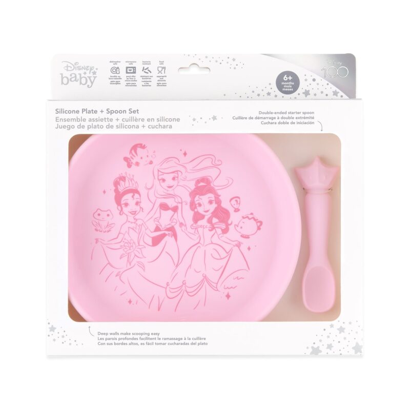 Bumkins Silicone Plate + Spoon Set: Disney Princess available at Blossom