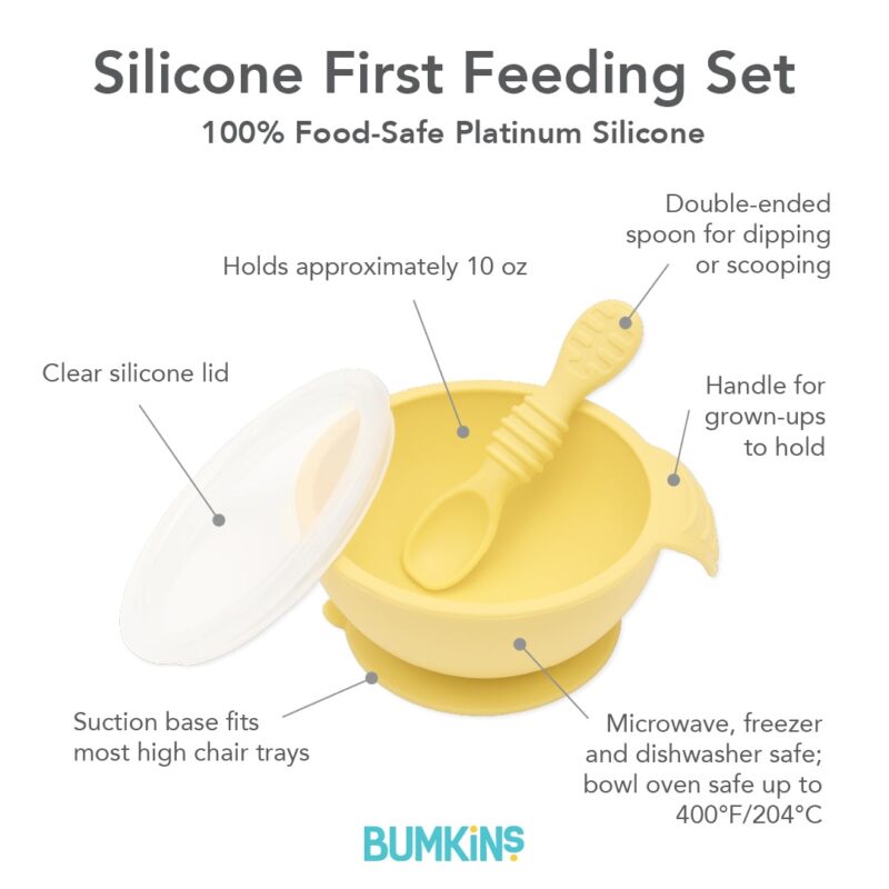 Bumkins Silicone First Feeding Set: Pineapple available at Blossom