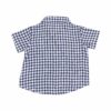 Navy Gingham Button Down Muslin Polo With French Terry Short available at Blossom
