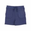 Angel Dear Navy Gingham Button Down Muslin Polo With French Terry Short