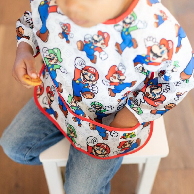 Sleeved Bib: Super Mario Classic from Bumkins