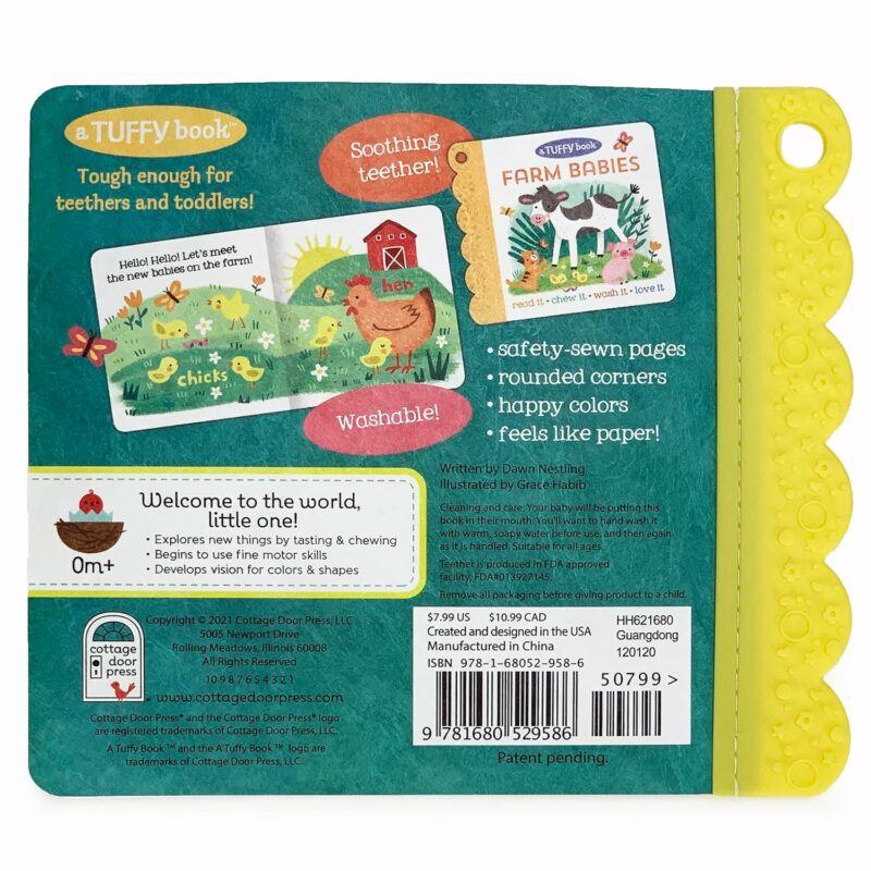Farm Babies Tuffy Teether Indestructible Book available at Blossom