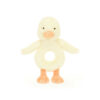 Bashful Duckling Ring Rattle made by Jellycat