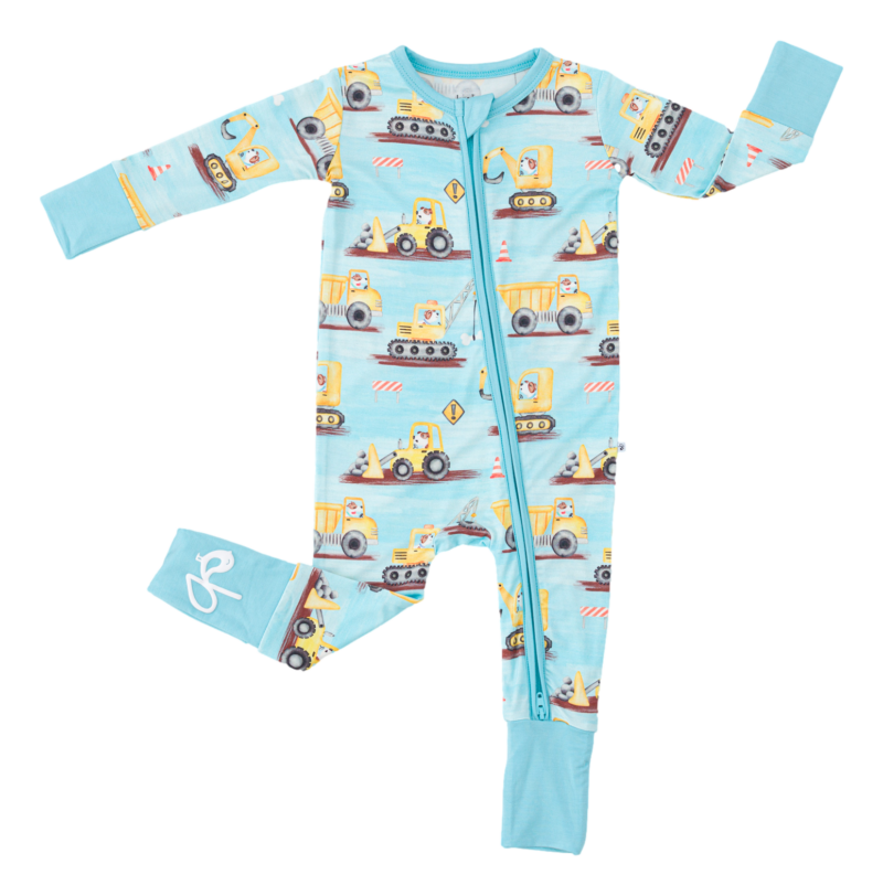 Birdie Bean Hard Hat Hounds Bamboo Viscose Convertible Romper Baby Clothes