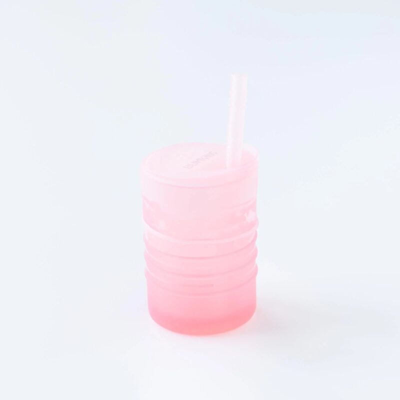Silicone Straw Cup with Lid: Pink made by Bumkins