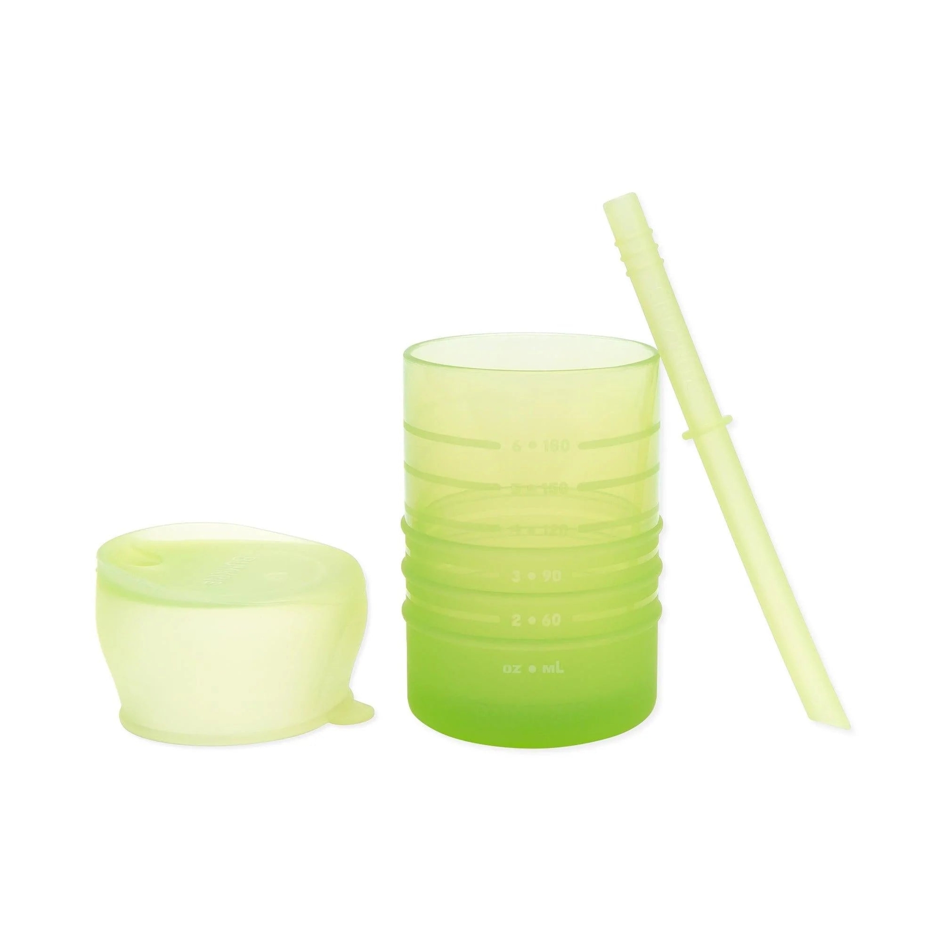 Bumkins Silicone Straw Cup with Lid: Sage