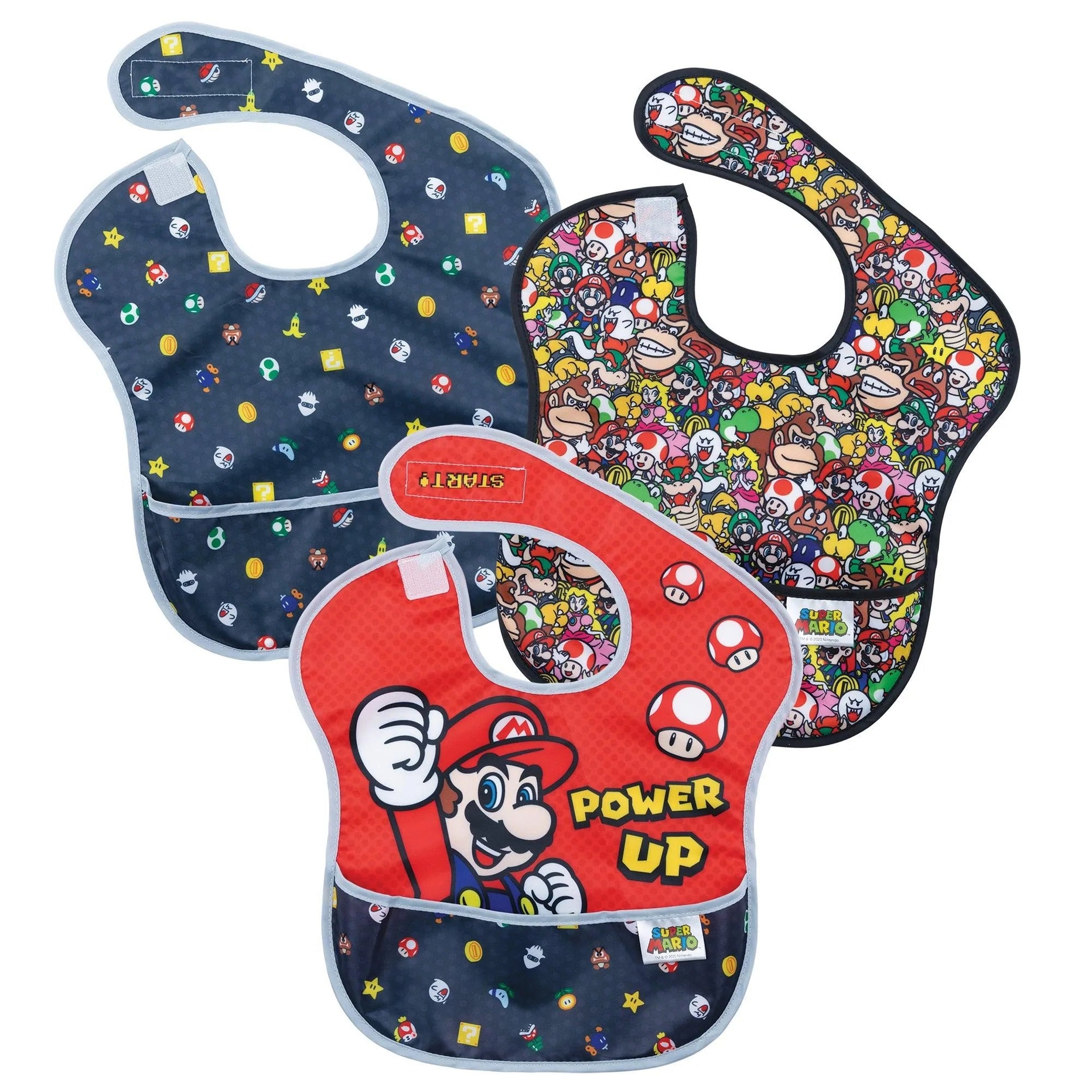 Bumkins SuperBib 3 Pack: Super Mario Power-Up