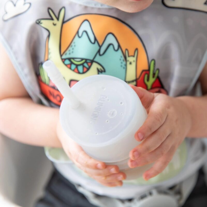 Silicone Straw Cup with Lid: Gray made by Bumkins