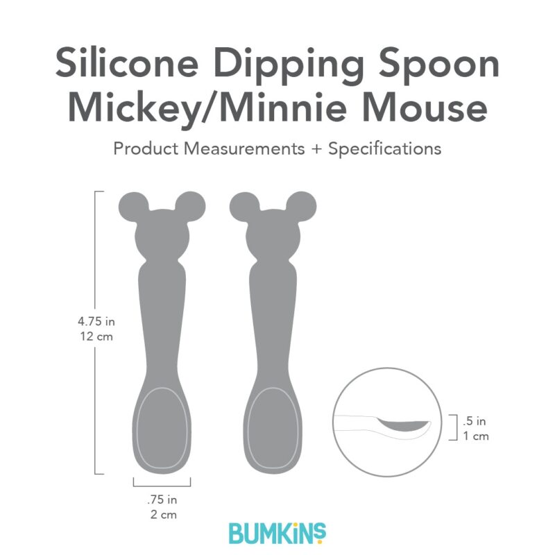 Bumkins Silicone Dipping Spoons: Minnie Mouse (Black and Pink) Feeding