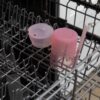 Bumkins Silicone Straw Cup with Lid: Pink Feeding