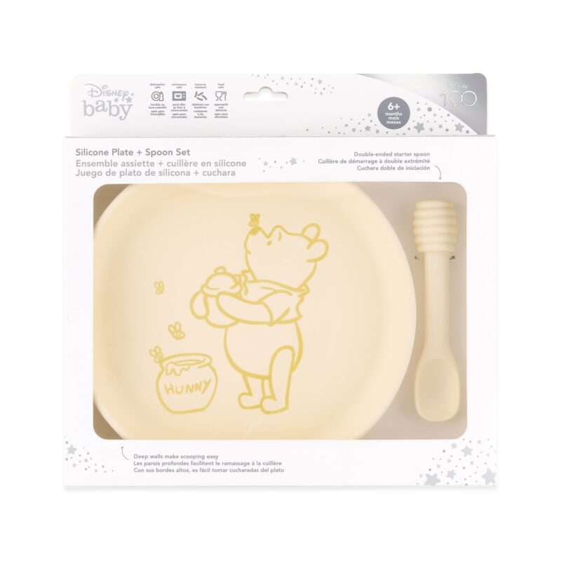 Bumkins Silicone Plate + Spoon Set: Disney Winnie the Pooh available at Blossom
