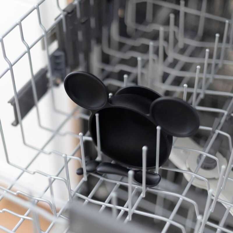 Bumkins Silicone First Feeding Set: Mickey Mouse Classic Black Feeding