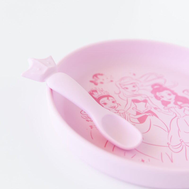 Silicone Plate + Spoon Set: Disney Princess made by Bumkins