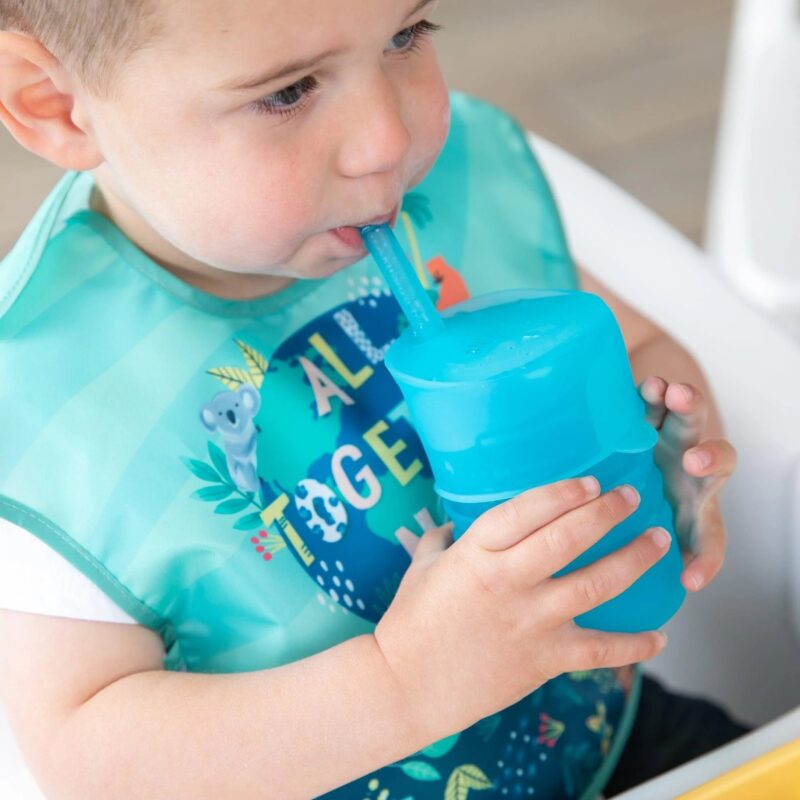 Silicone Straw Cup with Lid: Blue from Bumkins