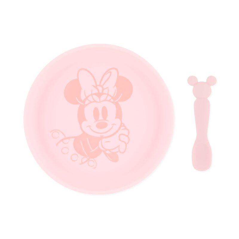 Bumkins Silicone Plate + Spoon Set: Disney Minnie Mouse
