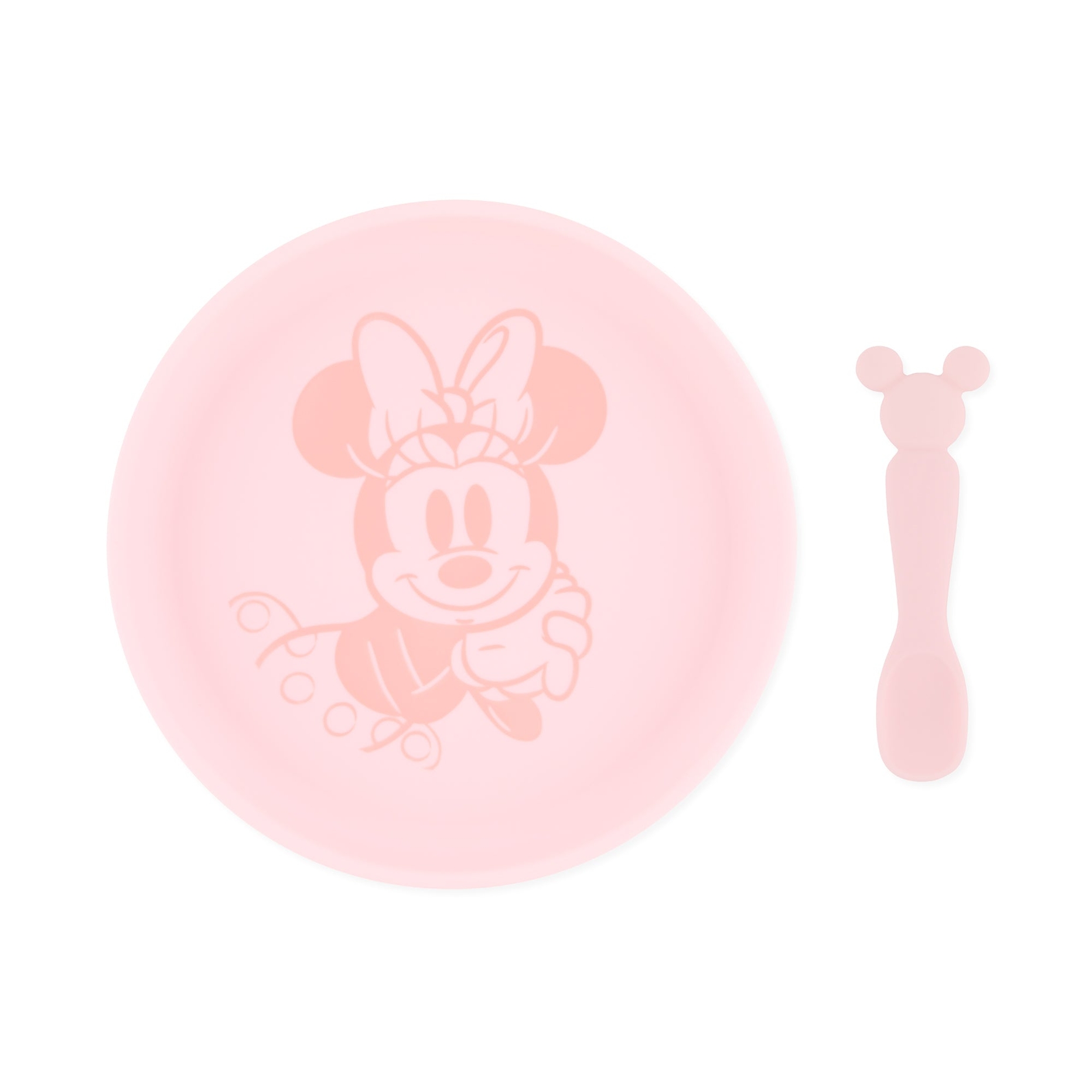 Bumkins Silicone Plate + Spoon Set: Disney Minnie Mouse