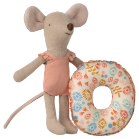 Maileg Little Sister Beach Mouse With Flower Float