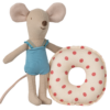 Maileg Little Sister Beach Mouse With Red Dot Float