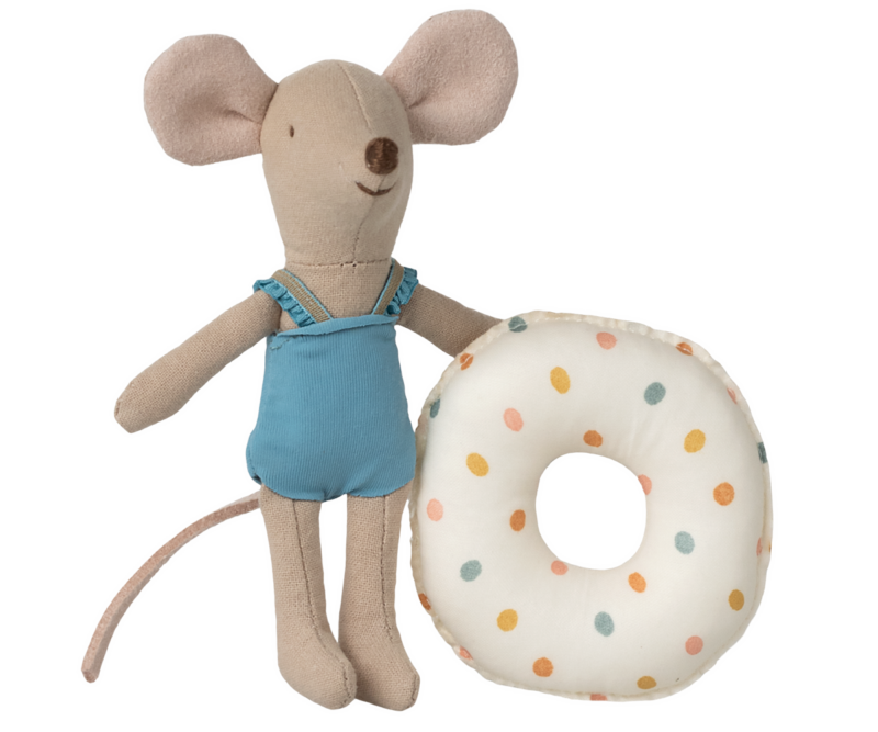 Maileg Little Sister Beach Mouse With Multi Dot Float