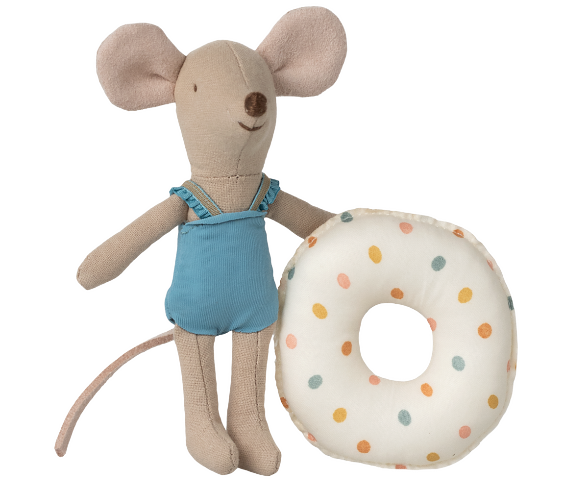 Maileg Little Sister Beach Mouse With Multi Dot Float